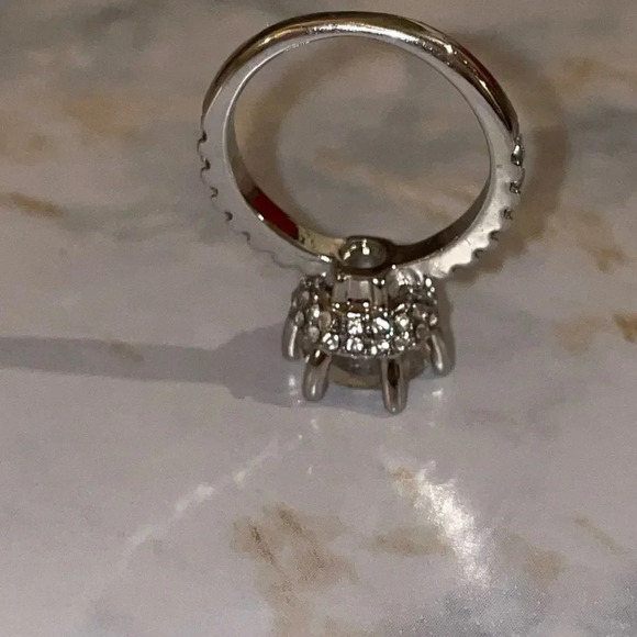 BEAUTIFUL DOUBLE HIDDEN HALO CATHEDRAL SET 4CTW RODIUM PLATED CZ 7 - Picture 10 of 10